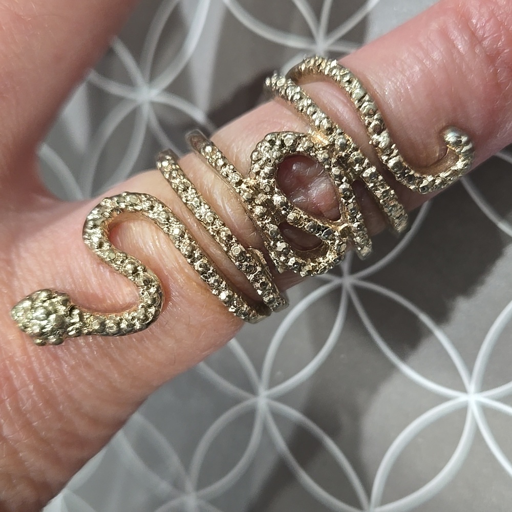 Vintage Gold Plated Serpent Snake Ring Size 6